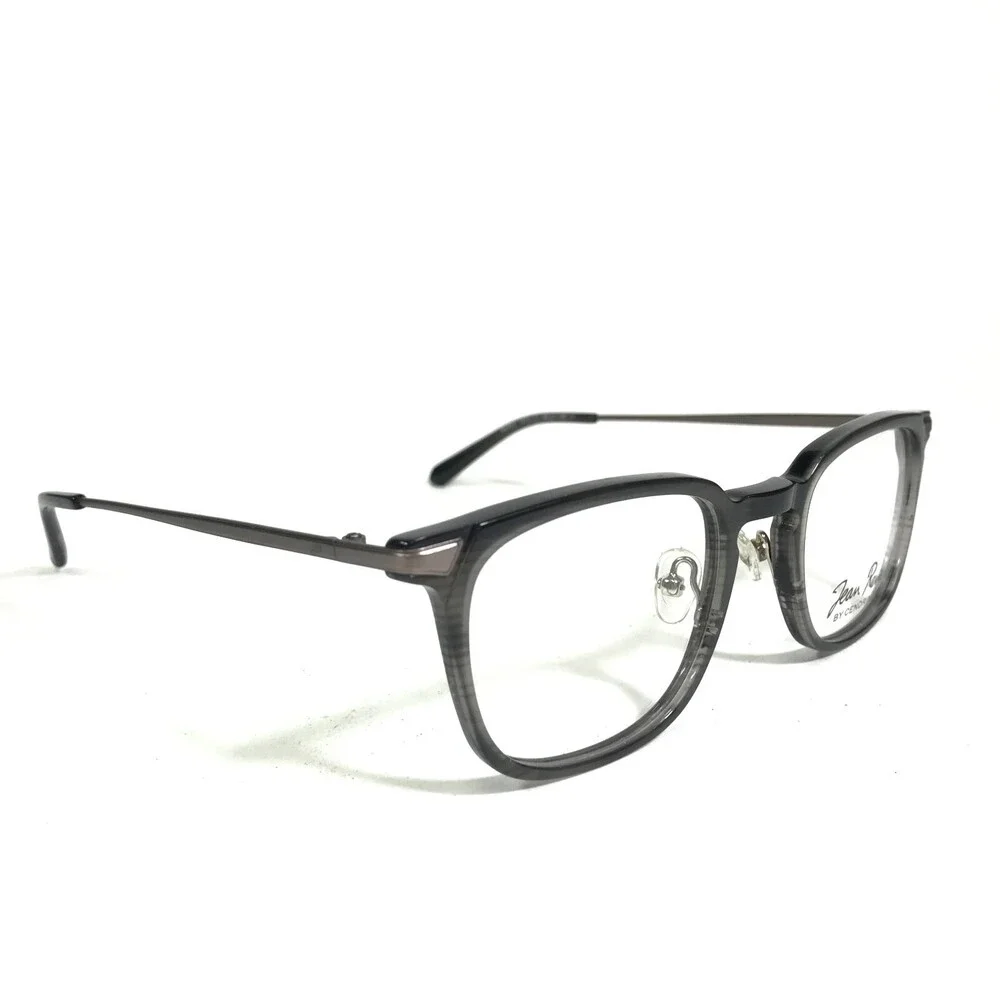 Jean Reno Eyeglasses Frames 1872 C1 Black Grey Horn Square Full Rim 49-21-140